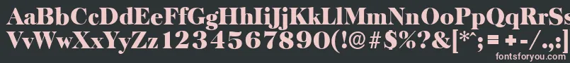 BaskervilleserialBlackRegular Font – Pink Fonts on Black Background
