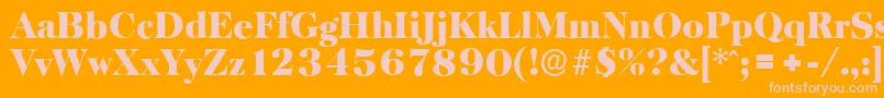 BaskervilleserialBlackRegular Font – Pink Fonts on Orange Background
