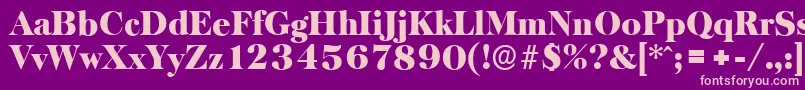 BaskervilleserialBlackRegular Font – Pink Fonts on Purple Background