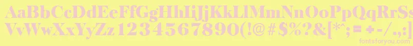 BaskervilleserialBlackRegular Font – Pink Fonts on Yellow Background
