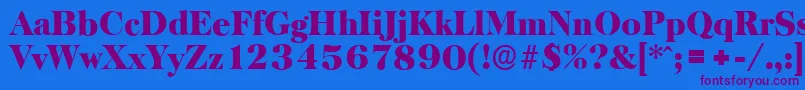 BaskervilleserialBlackRegular Font – Purple Fonts on Blue Background