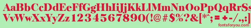 BaskervilleserialBlackRegular Font – Red Fonts on Green Background