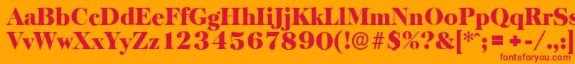 Шрифт BaskervilleserialBlackRegular – красные шрифты на оранжевом фоне