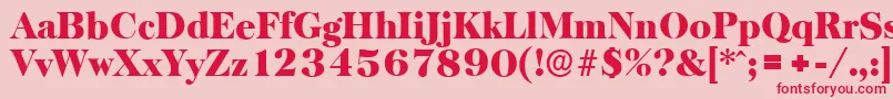 Czcionka BaskervilleserialBlackRegular – czerwone czcionki na różowym tle