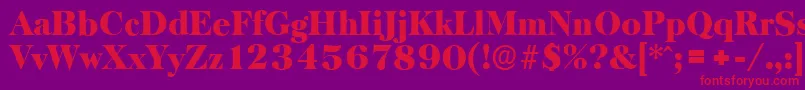 BaskervilleserialBlackRegular Font – Red Fonts on Purple Background