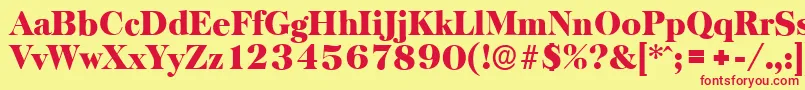 BaskervilleserialBlackRegular Font – Red Fonts on Yellow Background