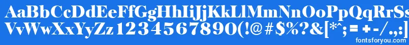 Czcionka BaskervilleserialBlackRegular – białe czcionki na niebieskim tle