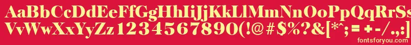 BaskervilleserialBlackRegular Font – Yellow Fonts on Red Background