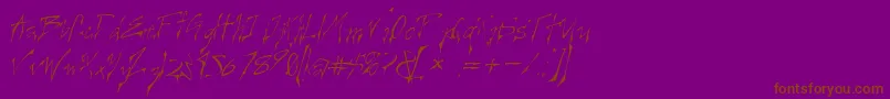 Creelo ffy-Schriftart – Braune Schriften auf violettem Hintergrund