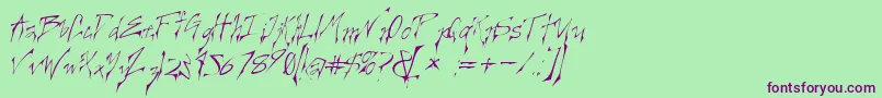 Creelo ffy Font – Purple Fonts on Green Background