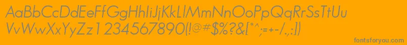 Saiba mais sobre a fonte BouganBookSsiBookItalic Fonte BouganBookSsiBookItalic – fontes cinzas em um fundo laranja