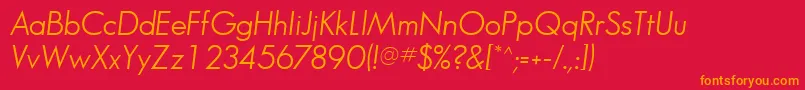 フォントBouganBookSsiBookItalic – 赤い背景にオレンジの文字