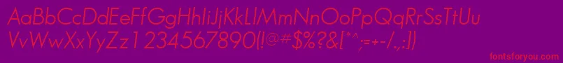 BouganBookSsiBookItalic Font – Red Fonts on Purple Background