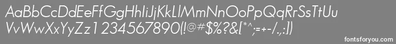BouganBookSsiBookItalic Font – White Fonts on Gray Background