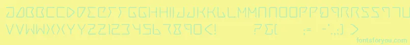 フォントTrace4 – 黄色い背景に緑の文字