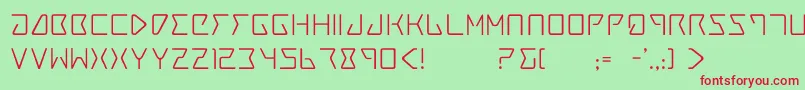 フォントTrace4 – 赤い文字の緑の背景