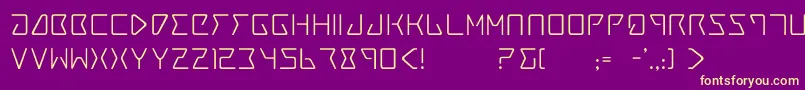 Fonte Trace4 – fontes amarelas em um fundo roxo