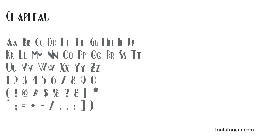 Chapleau-fontti – aakkoset, numerot, erikoismerkit