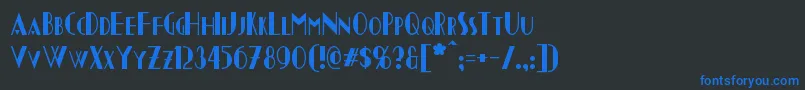 Chapleau Font – Blue Fonts on Black Background