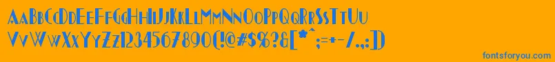 Chapleau Font – Blue Fonts on Orange Background