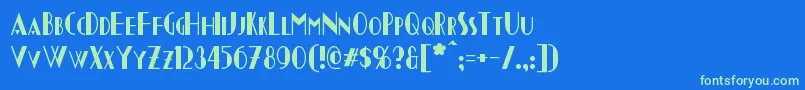 Chapleau Font – Green Fonts on Blue Background