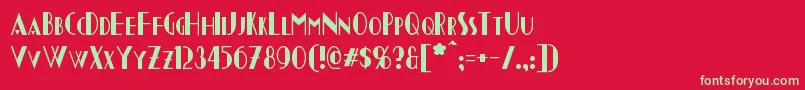 Chapleau Font – Green Fonts on Red Background