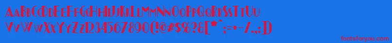 Chapleau Font – Red Fonts on Blue Background