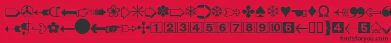 フォントDatasymddbNormal – 赤い背景に黒い文字