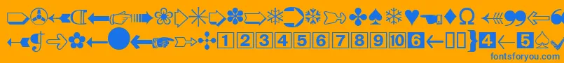 DatasymddbNormal Font – Blue Fonts on Orange Background