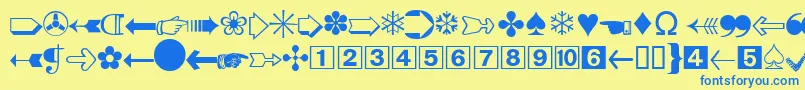 DatasymddbNormal Font – Blue Fonts on Yellow Background