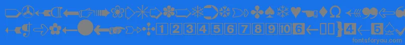 DatasymddbNormal Font – Gray Fonts on Blue Background