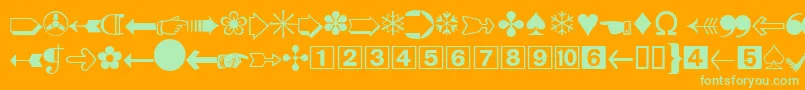 DatasymddbNormal Font – Green Fonts on Orange Background