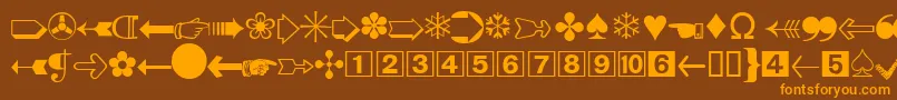 DatasymddbNormal Font – Orange Fonts on Brown Background