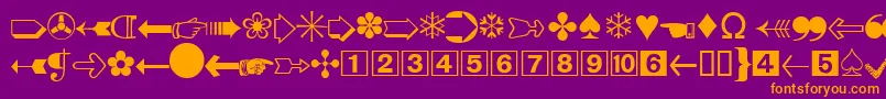 DatasymddbNormal Font – Orange Fonts on Purple Background
