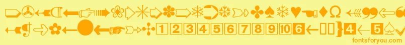 DatasymddbNormal Font – Orange Fonts on Yellow Background