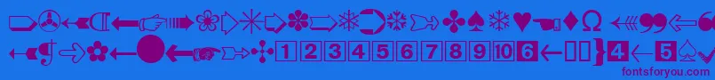 DatasymddbNormal Font – Purple Fonts on Blue Background