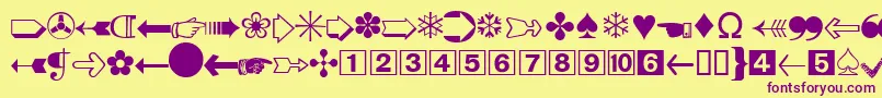 DatasymddbNormal Font – Purple Fonts on Yellow Background