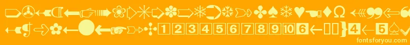 フォントDatasymddbNormal – オレンジの背景に黄色の文字