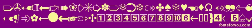 DatasymddbNormal Font – Yellow Fonts on Purple Background