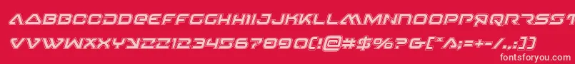 4114blasterv2acadital Font – Pink Fonts on Red Background