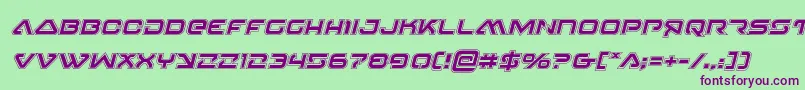 4114blasterv2acadital Font – Purple Fonts on Green Background