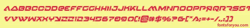 4114blasterv2acadital Font – Red Fonts on Yellow Background