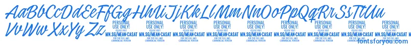 MeancasatthinPersonalUse Font – Blue Fonts on White Background