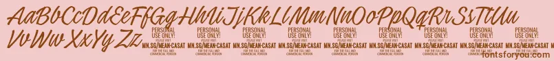 MeancasatthinPersonalUse Font – Brown Fonts on Pink Background