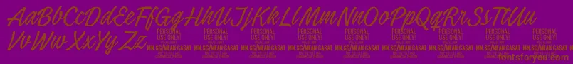 MeancasatthinPersonalUse Font – Brown Fonts on Purple Background