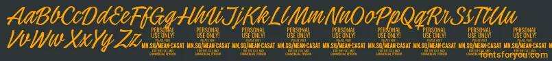 MeancasatthinPersonalUse Font – Orange Fonts on Black Background