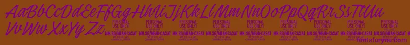 MeancasatthinPersonalUse Font – Purple Fonts on Brown Background