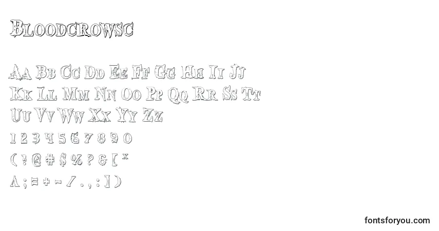 Fuente Bloodcrowsc - alfabeto, números, caracteres especiales
