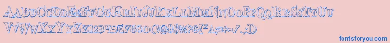 Bloodcrowsc Font – Blue Fonts on Pink Background