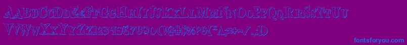 Bloodcrowsc Font – Blue Fonts on Purple Background